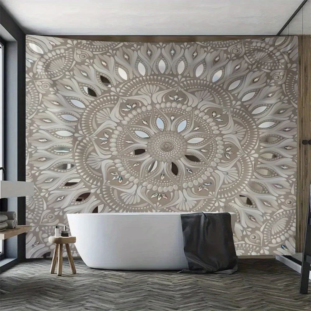 1pc Bohemian Mandala, Polyester Party Banner, Living Room Bedroom Aesthetic Tapestry for Bedroom Office Home Decor