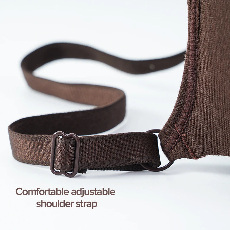 Women's Sexy Cotton Gathered Bra Deep V Underwire Ladied  Brassiere Push Up Lingerie Solid Bras Backless Intimate Underwear