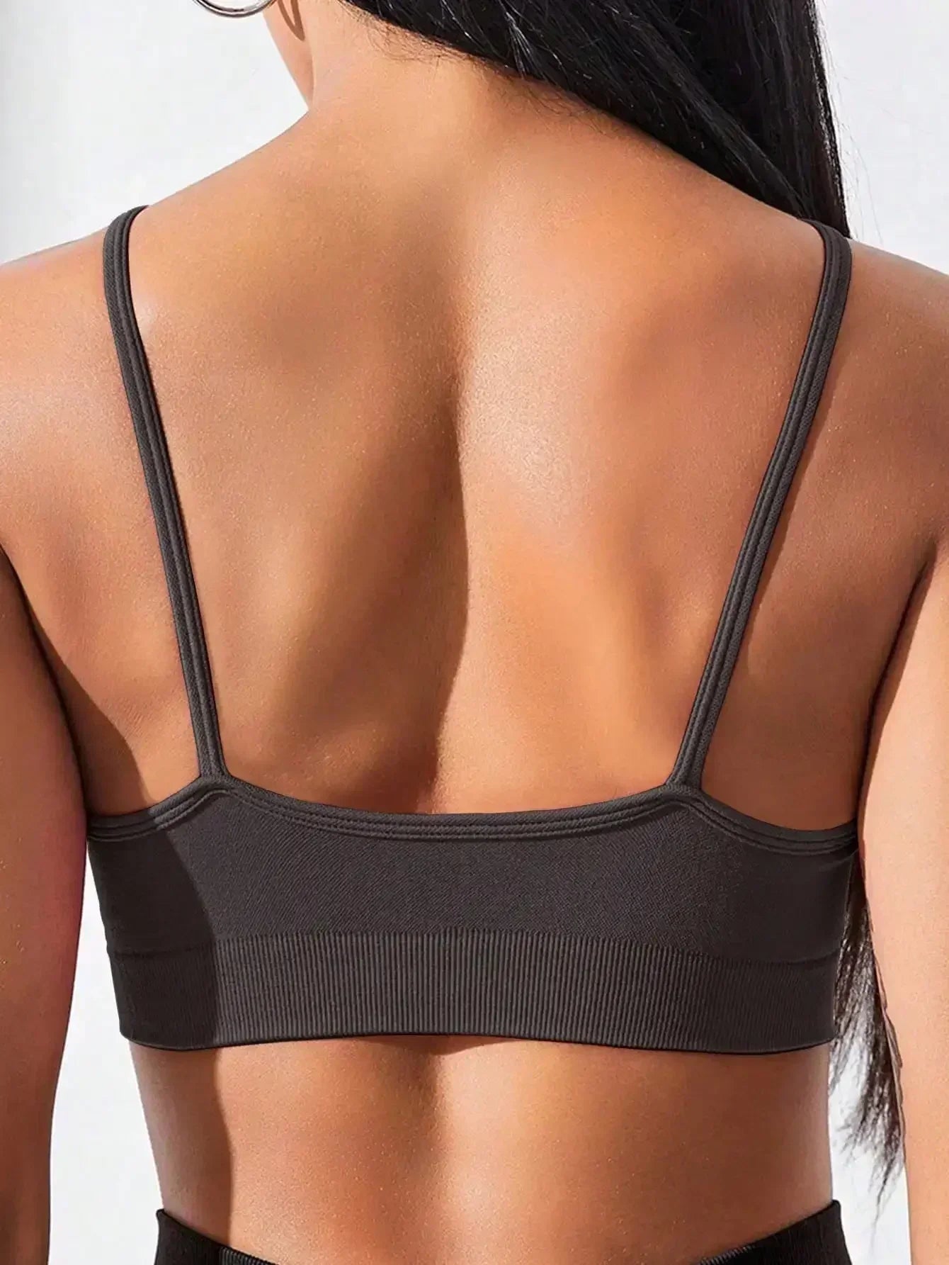 Women's Criss Cross Slim Fit Sports Cami Top Seamless Halter Crop Tee Shirt Tops Workout Tops