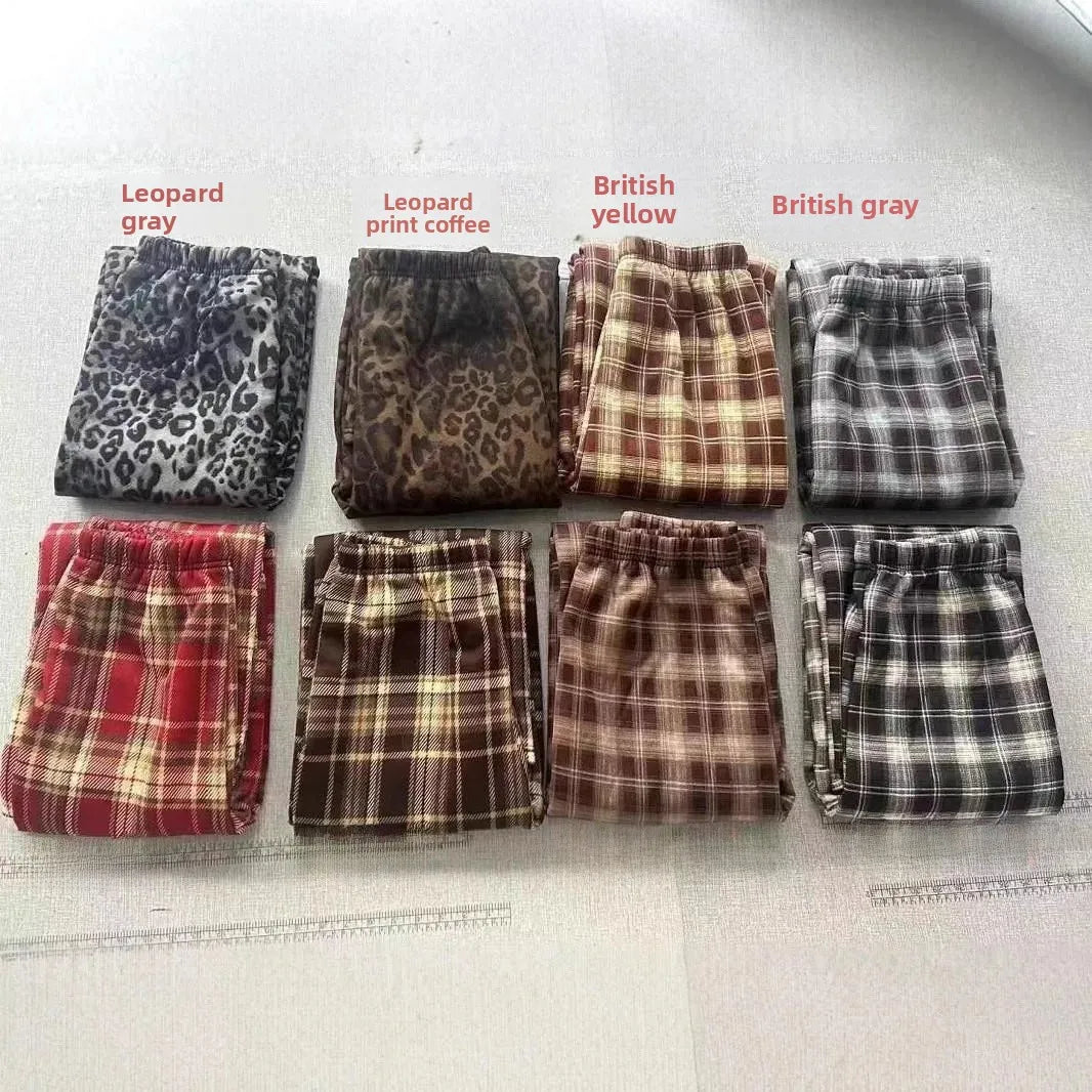 Women's High Waist Fleece Lined Wide Leg Pants Autumn Winter Comfortable Casual Korean Style Home Wear Slimming Trousers