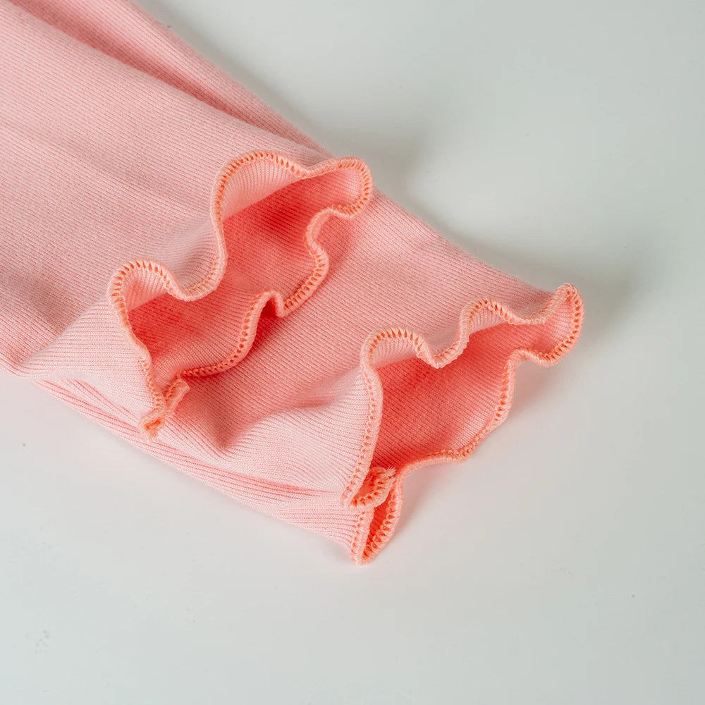 2025 Children's Clothing Autumn And Winter New Long Sleeved Girls' Base Fashion Collar Lace Solid Color Long Sleeved T-Shirt