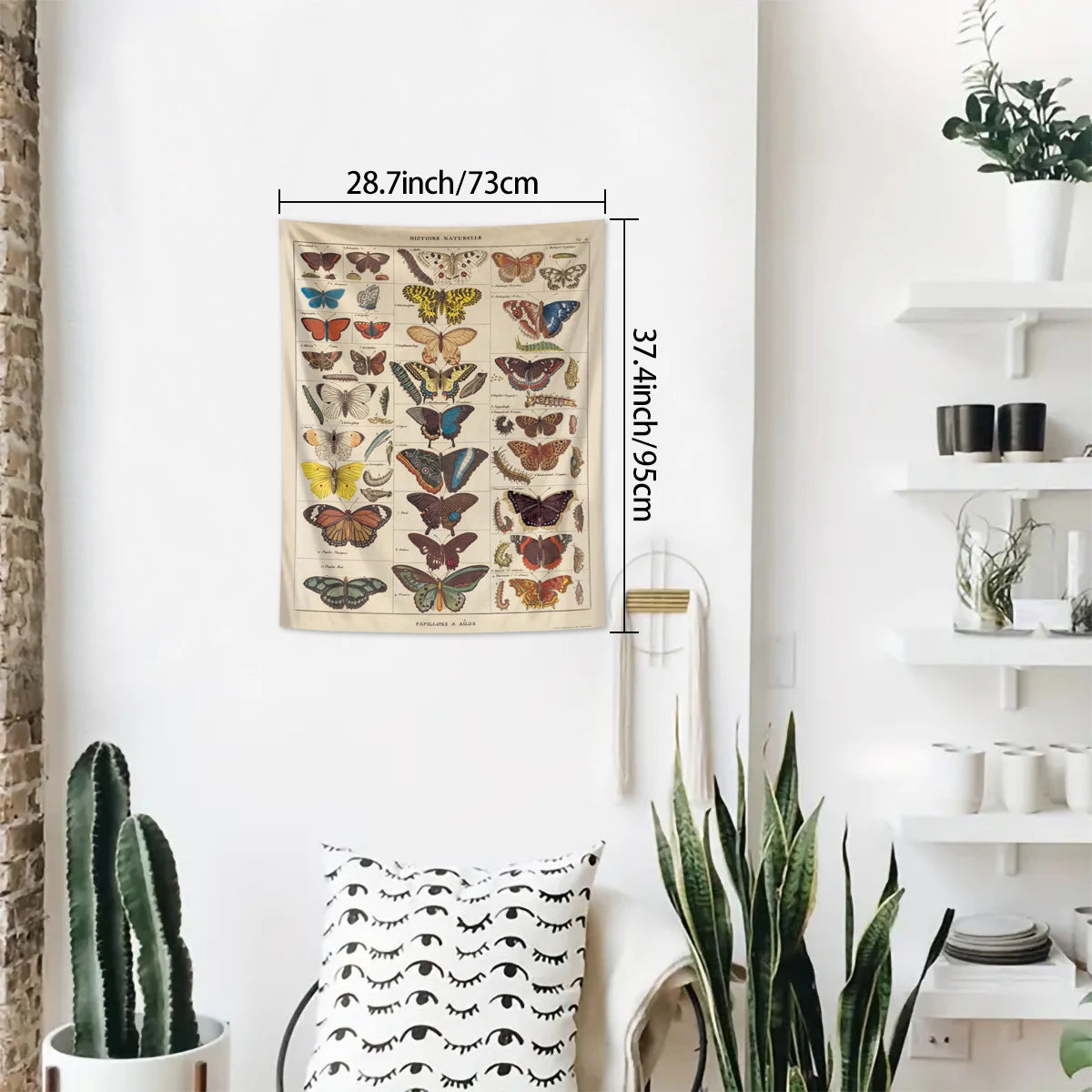 1pc Retro Butterfly Tapestry, Colorful Butterfly Retro Tapestry Wall Hanging, Insect Butterfly Tapestry Bedroom Decoration