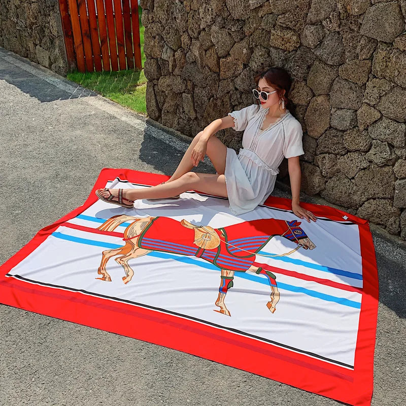 140x180cm Celebrity With The Same Cover-Ups Women Large Beach Dress Bikini Bathing Swimwear Sunburn Protection Sarong Wrap Scarf