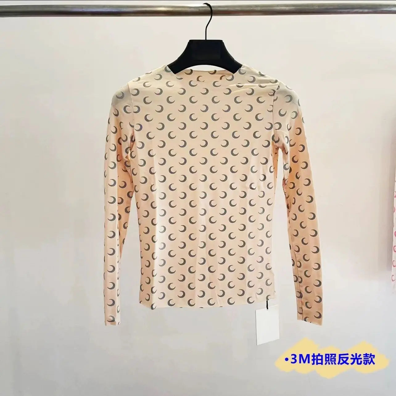 Women Tshirt Long Sleeve New High Street Fashion Night Vision Reflective Moon Print Korean Autumn Sun Protection Slim Fit Top