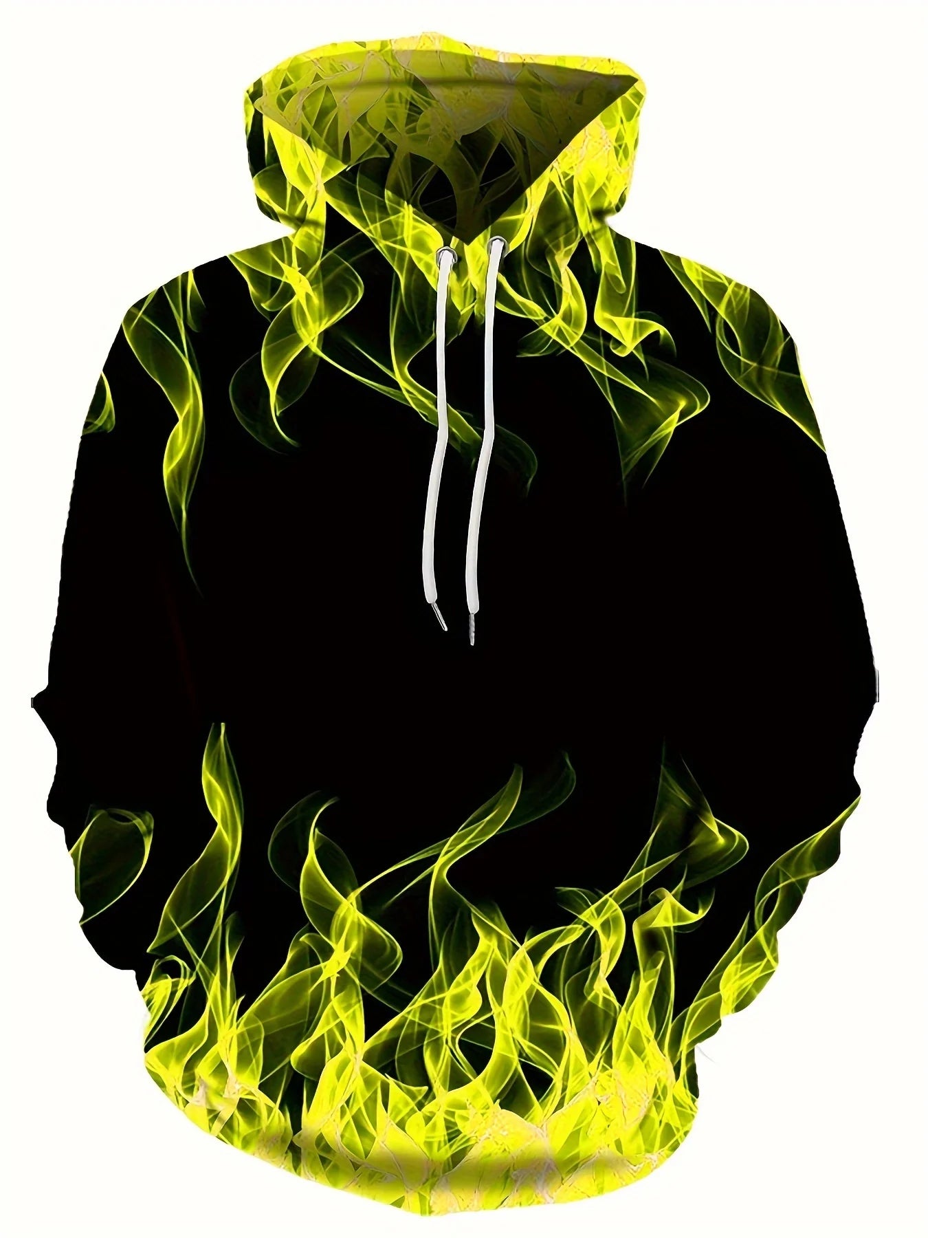 2024 Creative Flame 3D Print Hoodie, Cool Hoodies Mens,Spring Autumn Pullover Hooded Sweatshirt,Oversized Harajuku Y2k Clothes