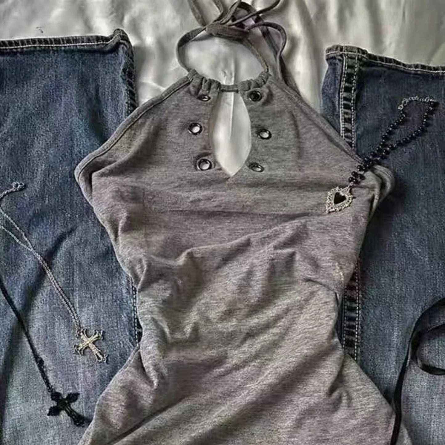 Women Y2K Summer Vintage Casual Harajuku Sweet Spicy Tees Sleeveless Aesthetic Slim Fit Tank Crop Tops 2000s Alt Clothes