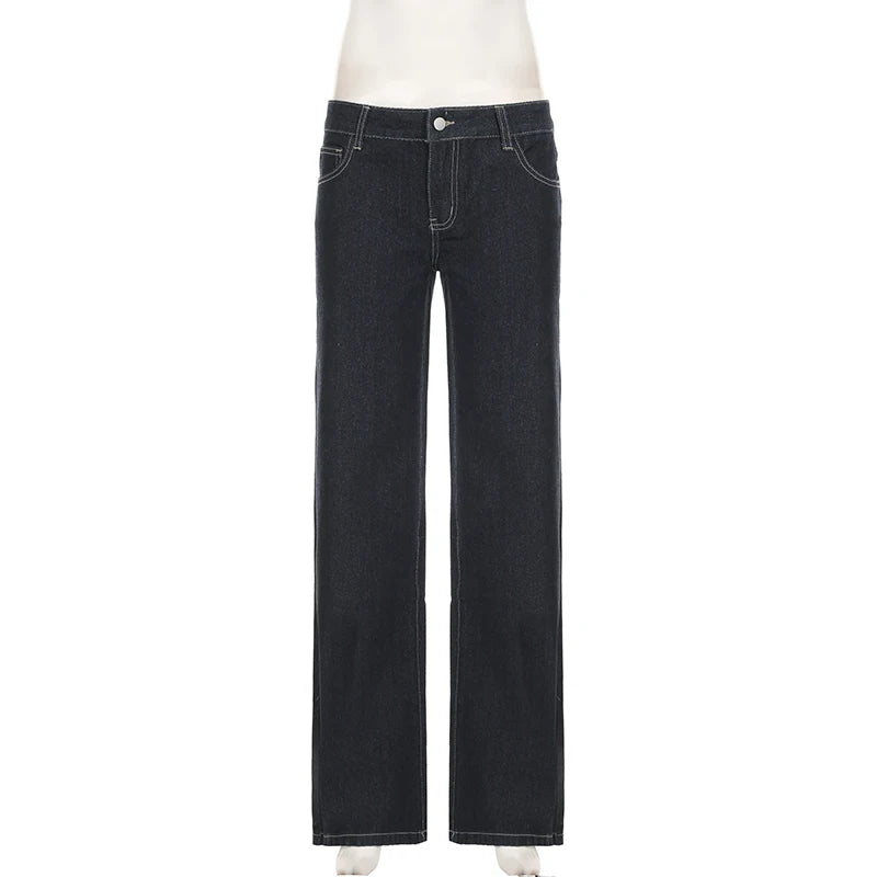 Women's Slim Fit Flared Jeans Y2K Vintage Low Rise Stretch Denim Pants with Embroidery Distressed Style for Everyday Outfits