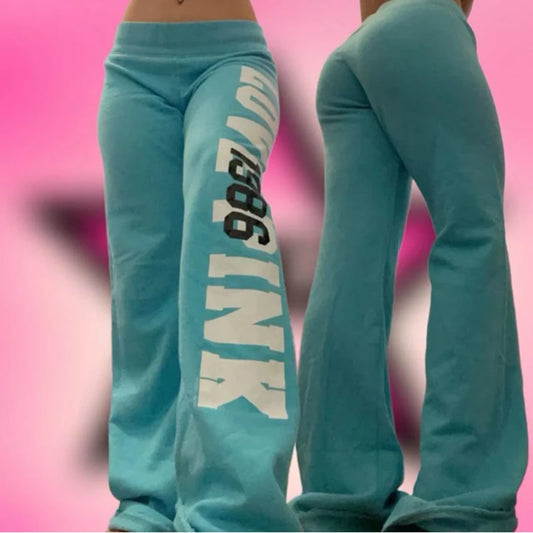 2000s American retro letter print casual trousers versatile hot girl style high street Harajuku style women's casual trousers