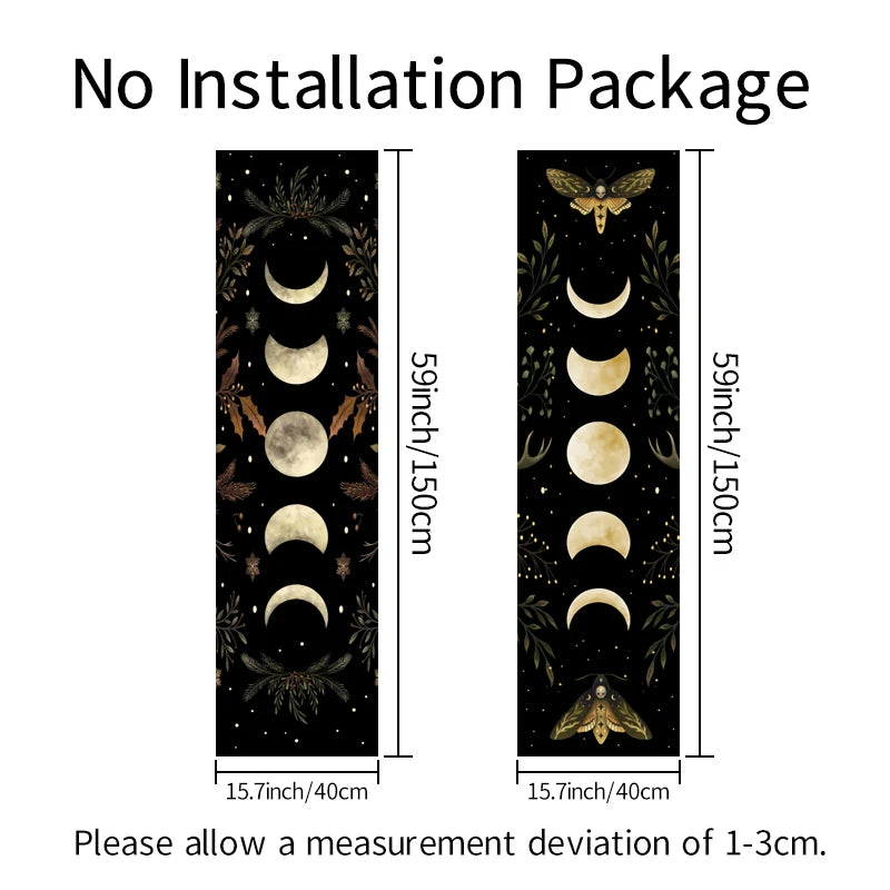 1pc Moon phase tapestry, plant flower butterfly tapestry, moth tapestry, room living room decoration, background wall hanging