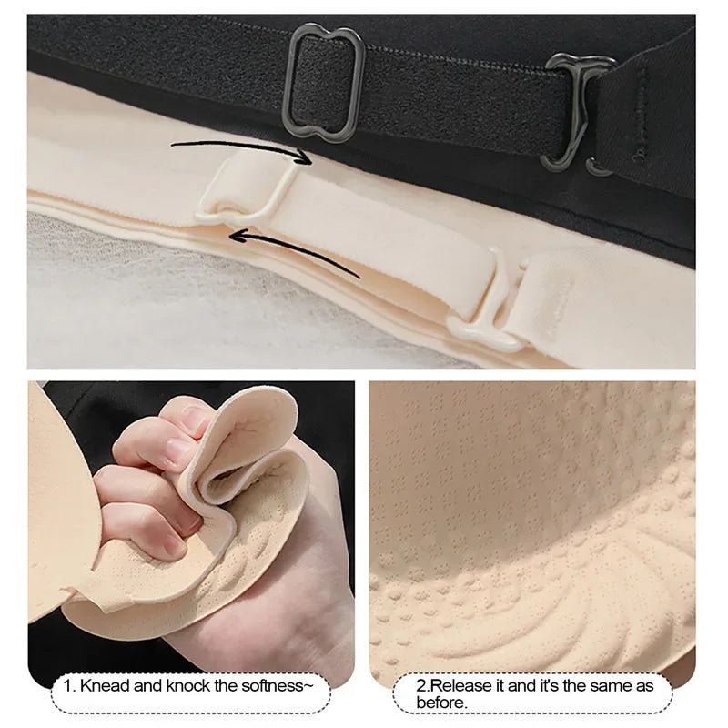 2024 Invisible Push Up Bra Backless Sexy Women Bras Low Cut Plunge Brassiere Open Back Wedding Underwear Seamless Lingerie