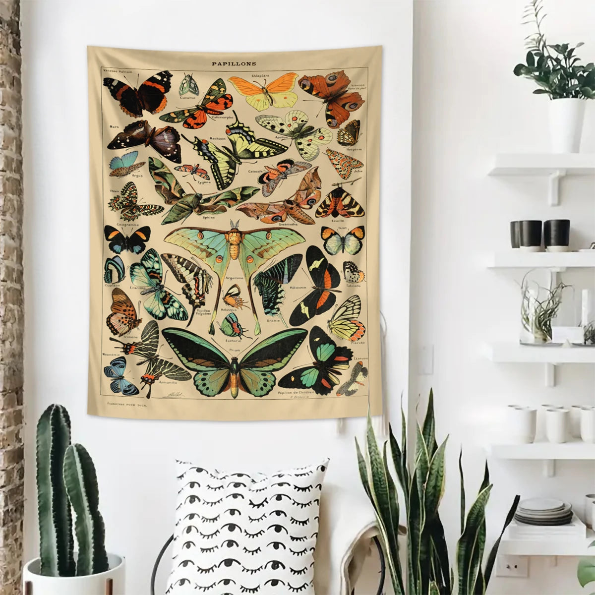 1pc Retro Butterfly Tapestry, Colorful Butterfly Retro Tapestry Wall Hanging, Insect Butterfly Tapestry Bedroom Decoration