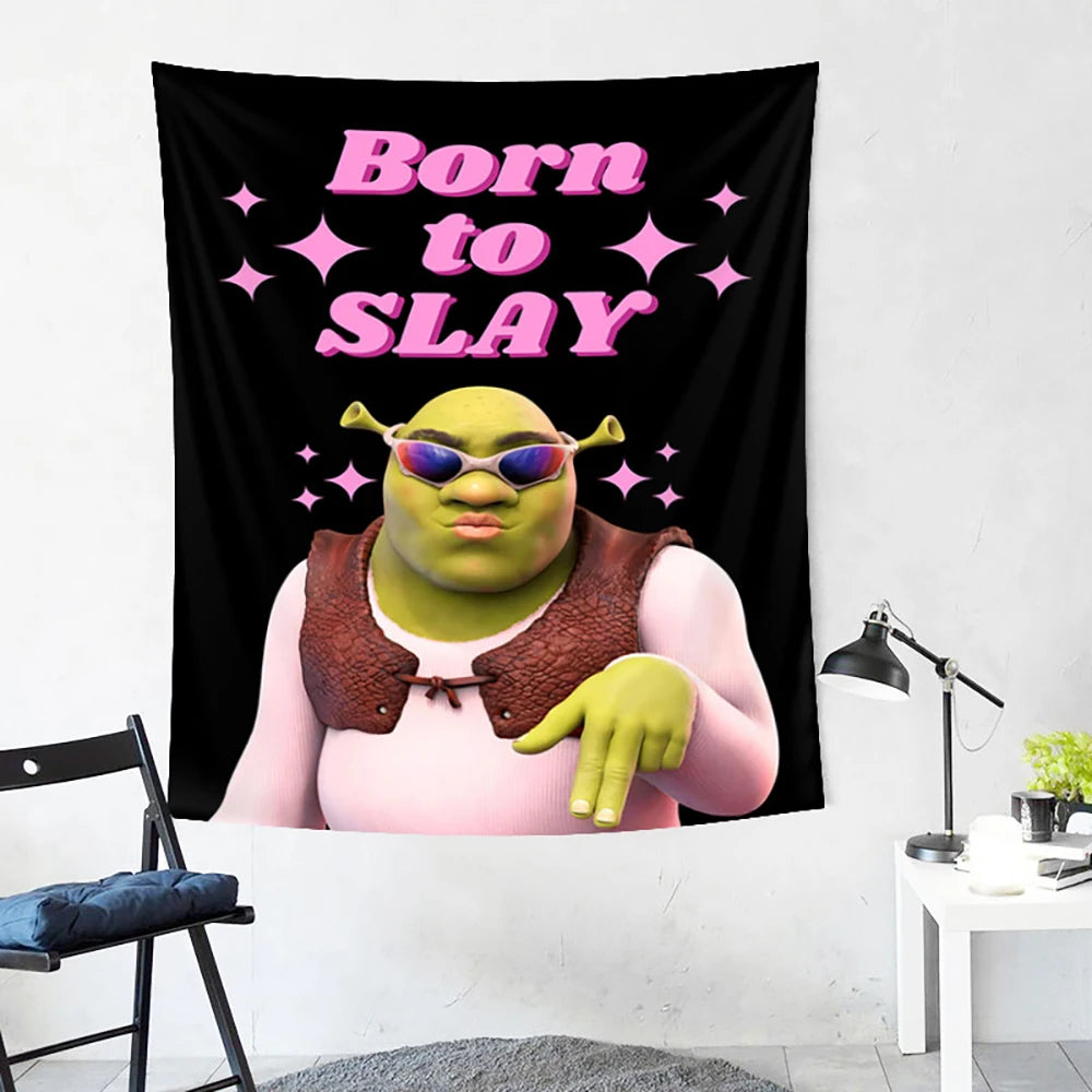 1 Pc Black Born to Slay Tapestry Wall Hanging Natural Landscape Bedroom Living Room Dormitory Decoration