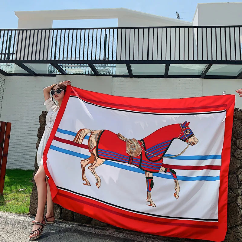 140x180cm Celebrity With The Same Cover-Ups Women Large Beach Dress Bikini Bathing Swimwear Sunburn Protection Sarong Wrap Scarf