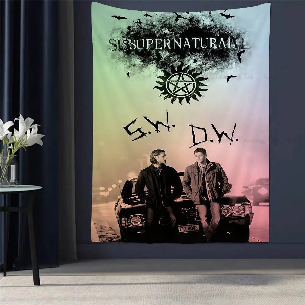 1PC TV Play Series Supernatural Printed Large Wall Tapestry Wall Hanging Decoration Household Decor Blanket