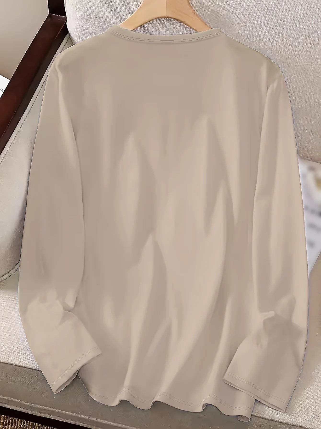 Women's Spring and Autumn 100% Cotton Fashion Casual Loose Leopard Pattern Heart Pattern Printed Round Neck Long Sleeve T-shirt