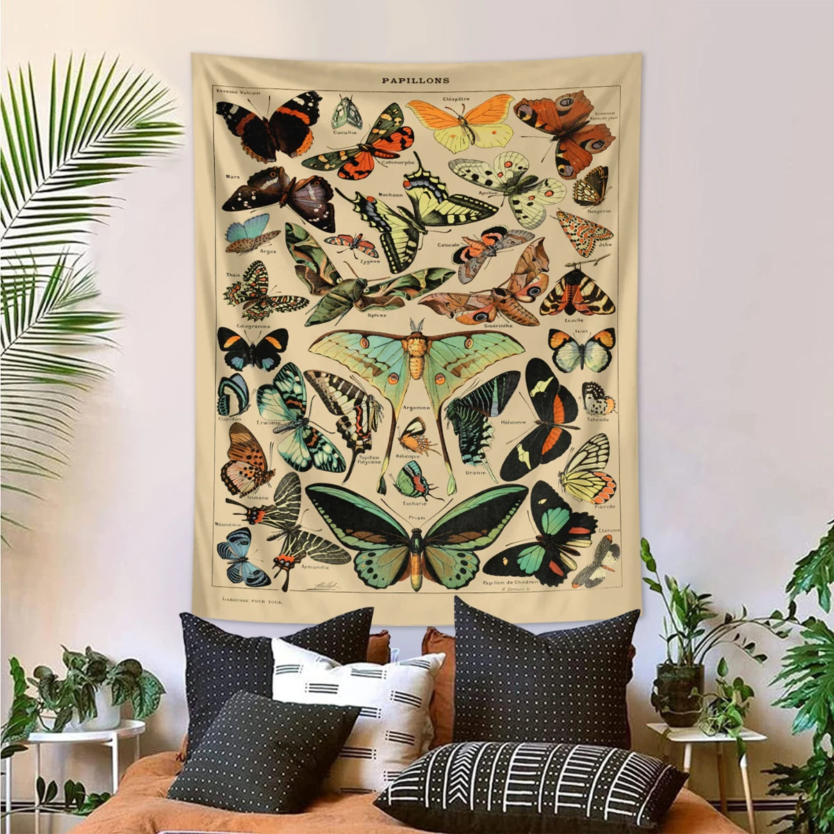 1pc Retro Butterfly Tapestry, Colorful Butterfly Retro Tapestry Wall Hanging, Insect Butterfly Tapestry Bedroom Decoration