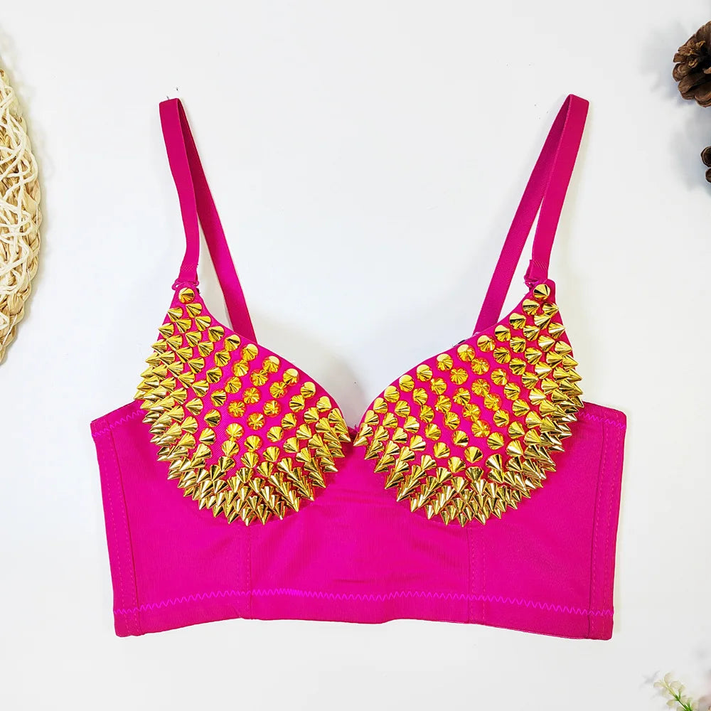 Y2k Top Shirts for Women Clothing Sexy Tank Tops Bra Bling Diamond Rhinestone Fashion Clothes Hotsweet Party Night Club Corset