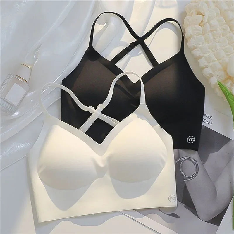 2024 Invisible Push Up Bra Backless Sexy Women Bras Low Cut Plunge Brassiere Open Back Wedding Underwear Seamless Lingerie