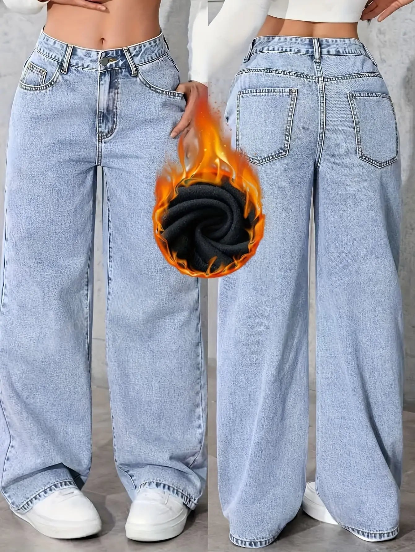 Women's Baggy Jeans Wide Leg Denim Pants Y2K Style Vintage Aesthetic Loose Fit Comfortable Female Daily Casual Clothing Pants