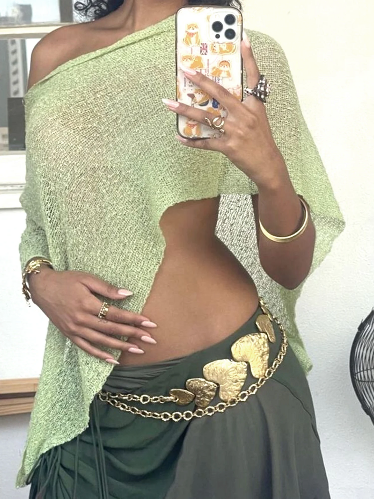 Womens Knitted Sheer Poncho Tops Women Knit Cover-up See-through Solid Irregular Loose Pullover Summer Beach Tops