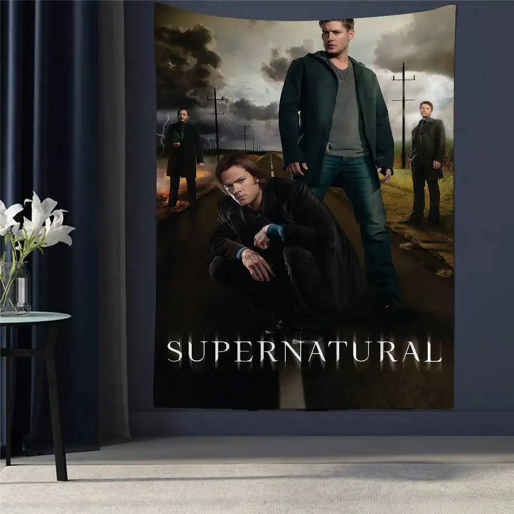 1PC TV Play Series Supernatural Printed Large Wall Tapestry Wall Hanging Decoration Household Decor Blanket