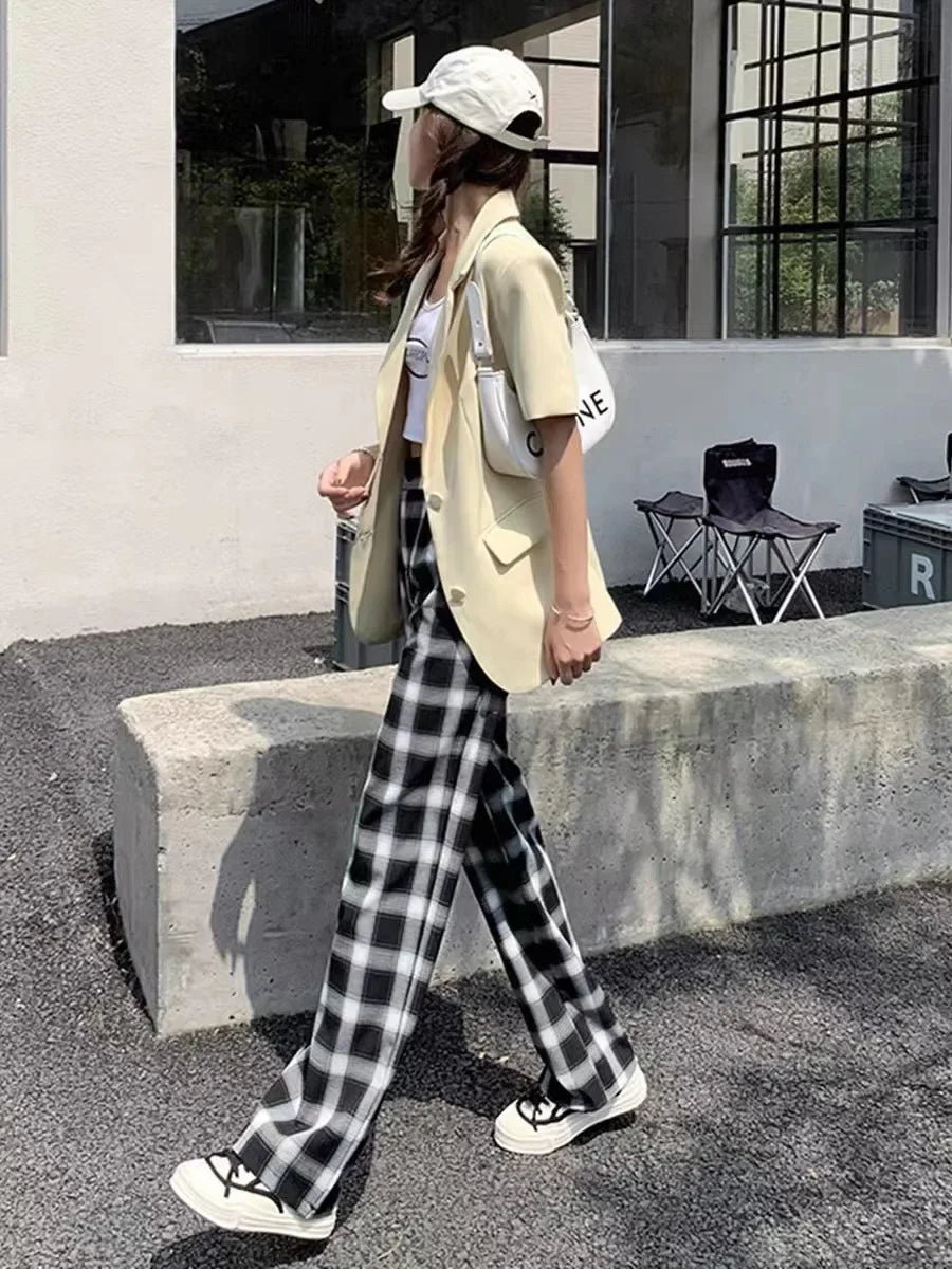 Women's High Waist Fleece Lined Wide Leg Pants Autumn Winter Comfortable Casual Korean Style Home Wear Slimming Trousers