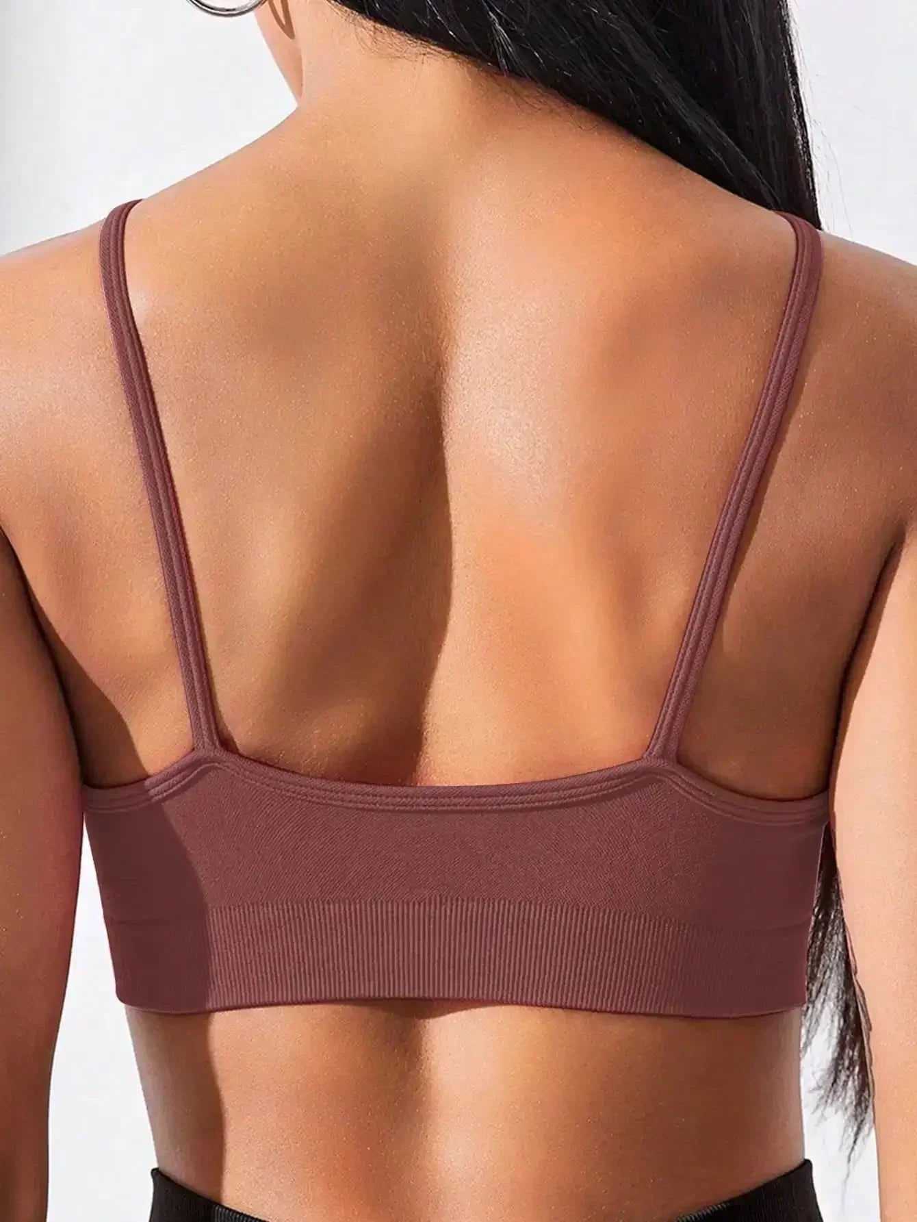 Women's Criss Cross Slim Fit Sports Cami Top Seamless Halter Crop Tee Shirt Tops Workout Tops