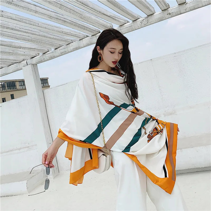 140x180cm Celebrity With The Same Cover-Ups Women Large Beach Dress Bikini Bathing Swimwear Sunburn Protection Sarong Wrap Scarf