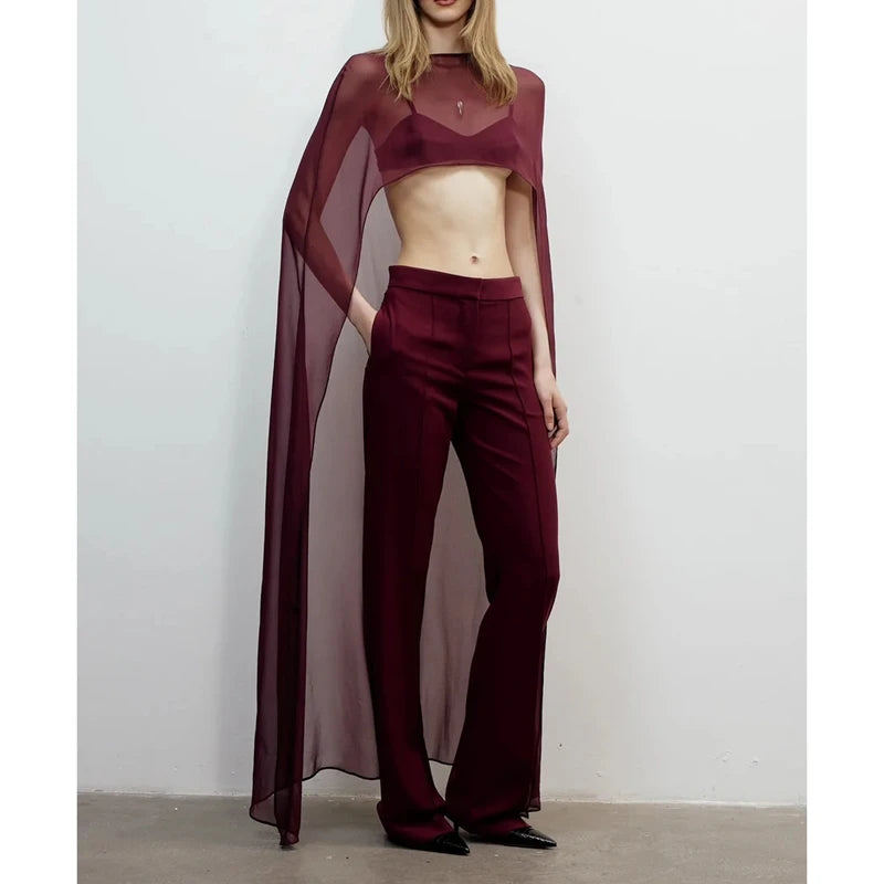 Womens High Low Polka Dot/Solid Color Sheer See-through Cover-ups Summer Holiday O Neck Cape Blouse Female Jacekt Long Party Top