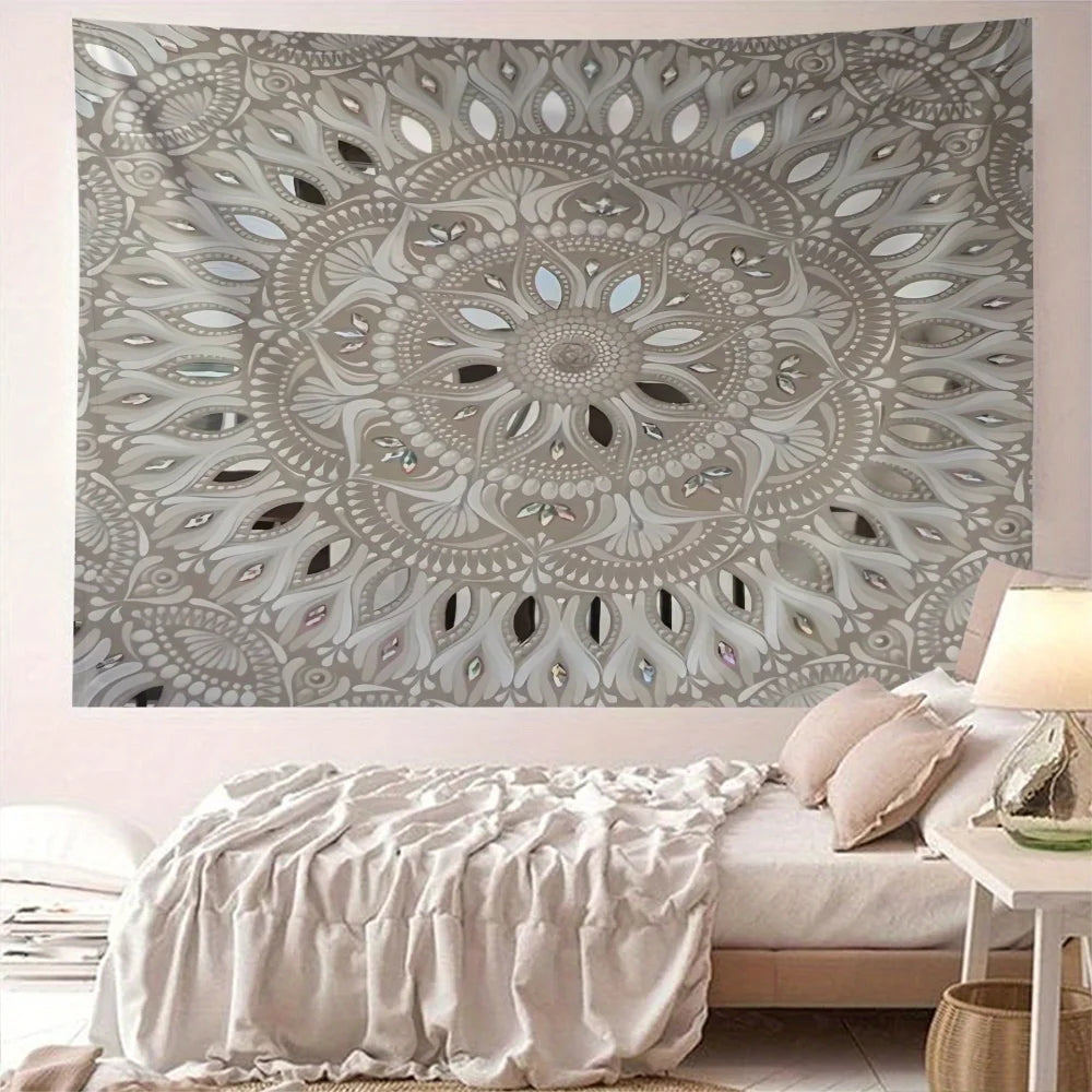 1pc Bohemian Mandala, Polyester Party Banner, Living Room Bedroom Aesthetic Tapestry for Bedroom Office Home Decor